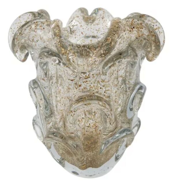 VASO DE VIDRO ITALY DOURADO (MURANO)