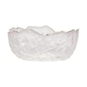 BOWL DE CRISTAL DE CHUMBO MARTELADO C BORDA DOURADA