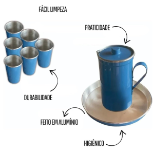 KIT JARRA 6 COPOS SUPORTE E BANDEJA HM6976 2