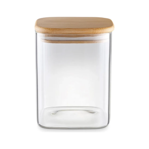 POTE QUADRADO C TAMPA BAMBU 1100ML