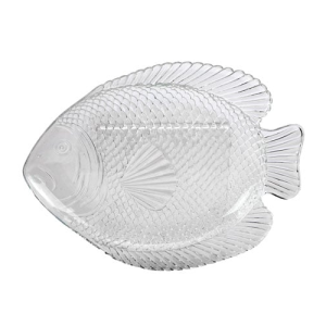 PRATO DE ACRILICO FORMATO PEIXE AZ 28X21X03 CM