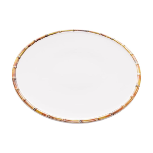 PRATO SOBREMESA MELAMINA BAMBU BRANCO 22cm