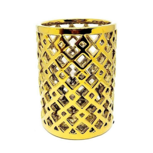 VASO CERAMICO IMPORT J135-L (DOURADO VAZADO)